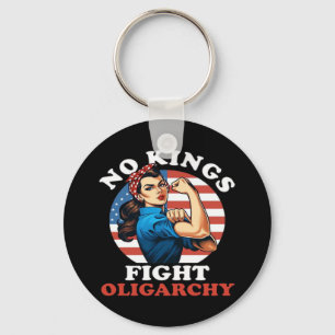 No Kings Oligarchy Retro Classic Key Ring