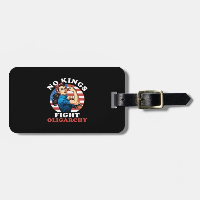 No Kings Oligarchy Retro Classic Luggage Tag (Front Horizontal)