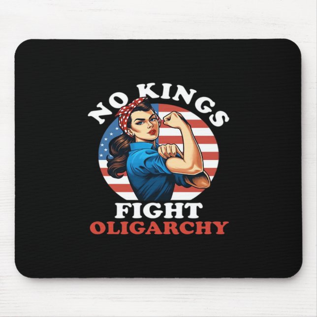 No Kings Oligarchy Retro Classic Mouse Mat (Front)