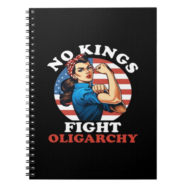 No Kings Oligarchy Retro Classic Notebook (Front)