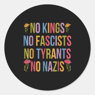 No Kings Patriotic Men Women Liberty  Classic Round Sticker