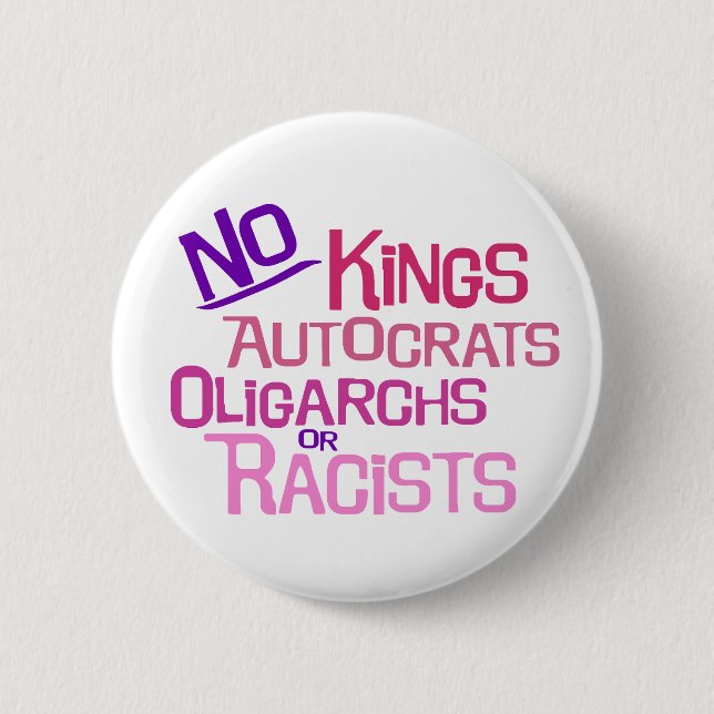 No Kings -- Pink Version Button (Front)