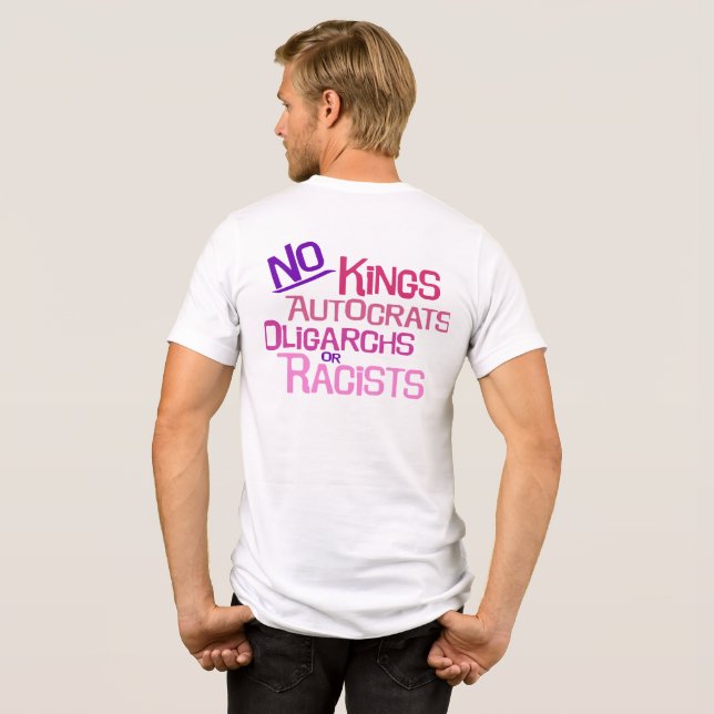 No Kings -- Pink Version Men's 2-Sided T-Shirt Tri-Blend Shirt (Back Full)