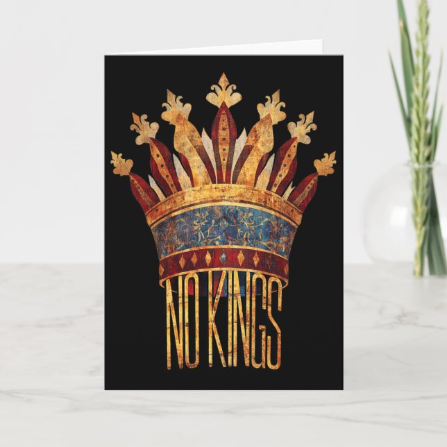 No Kings Political Protest Subtle Statement Graphi Card (Front)