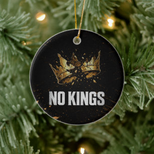 No Kings Protest Ceramic Tree Decoration