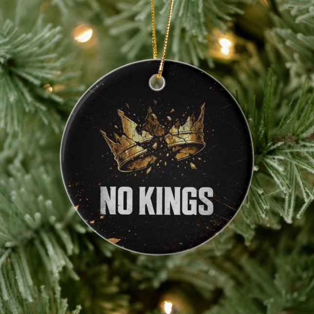 No Kings Protest Ceramic Tree Decoration (Tree)