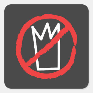 No kings protest crown logo square sticker