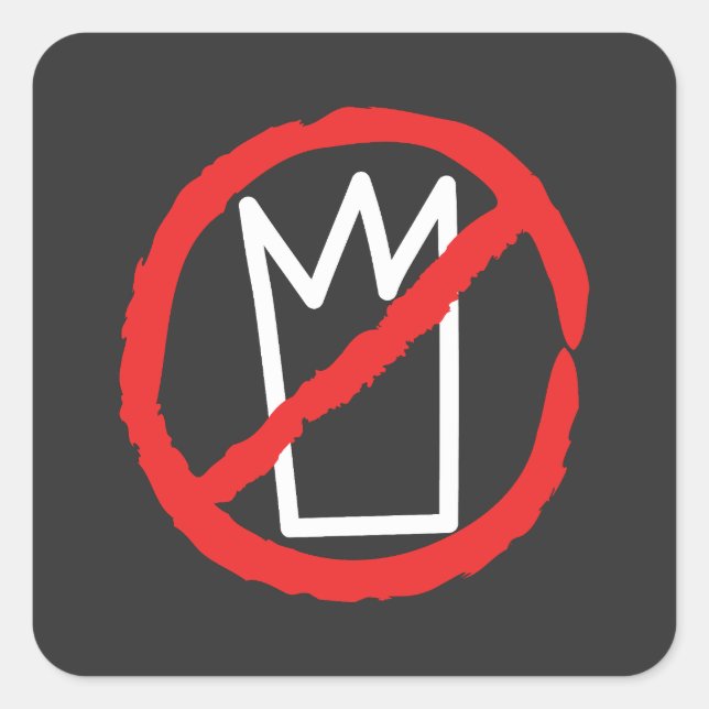 No kings protest crown logo square sticker (Front)
