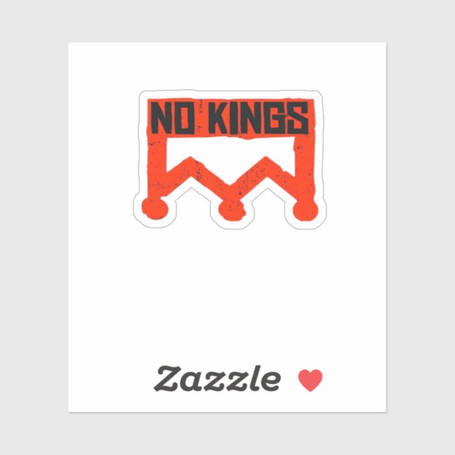 No Kings Protest Graphic Grunge Crown  American Cl (Sheet)