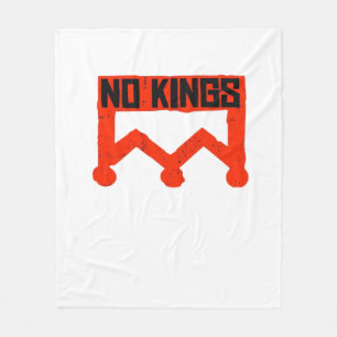 No Kings Protest Graphic Grunge Crown American Cl Fleece Blanket