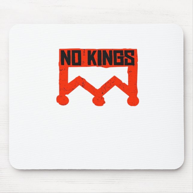 No Kings Protest Graphic Grunge Crown  American Cl Mouse Mat (Front)