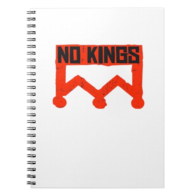 No Kings Protest Graphic Grunge Crown  American Cl Notebook (Front)