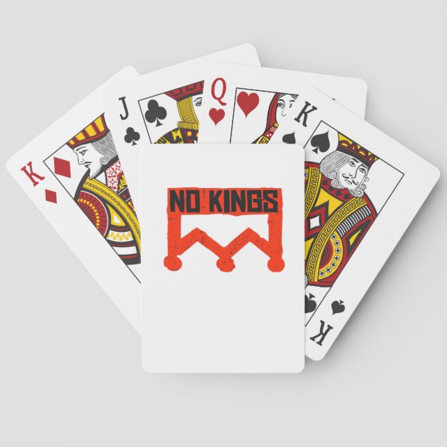 No Kings Protest Graphic Grunge Crown  American Cl Playing Cards (Back)