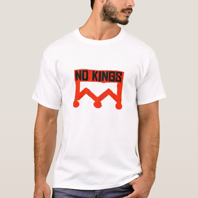 No Kings Protest Graphic Grunge Crown  American Cl T-Shirt (Front)