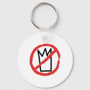 No kings protest logo, no crown red stop sign key ring