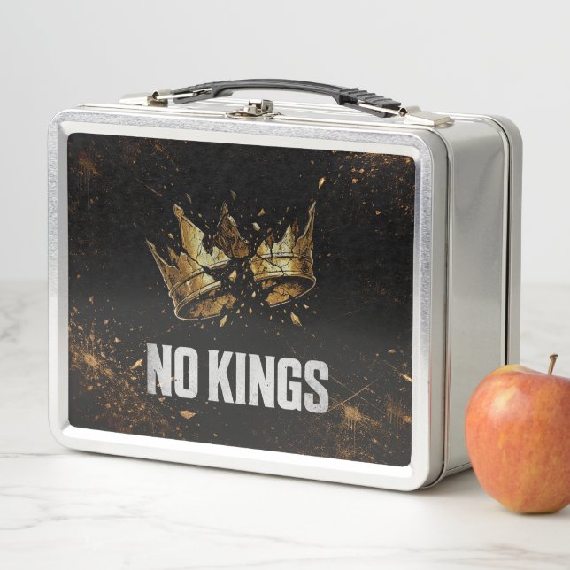 No Kings Protest Metal Lunch Box (In Situ)