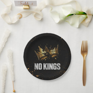 No Kings Protest Paper Plate