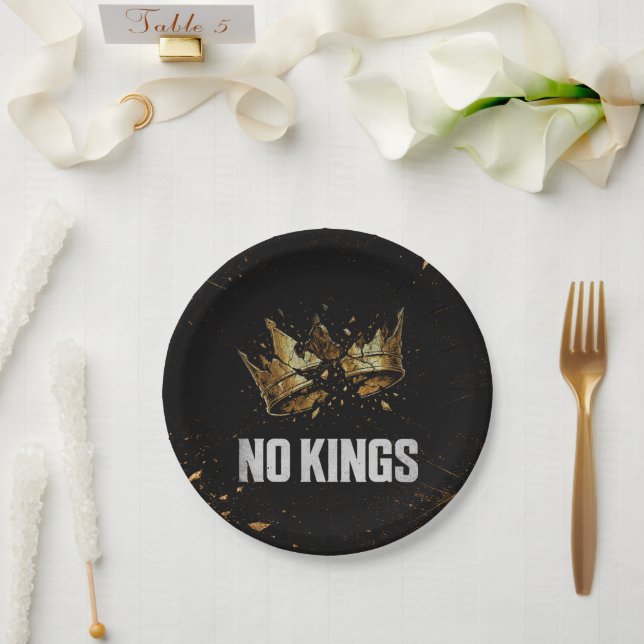 No Kings Protest Paper Plate (Wedding)