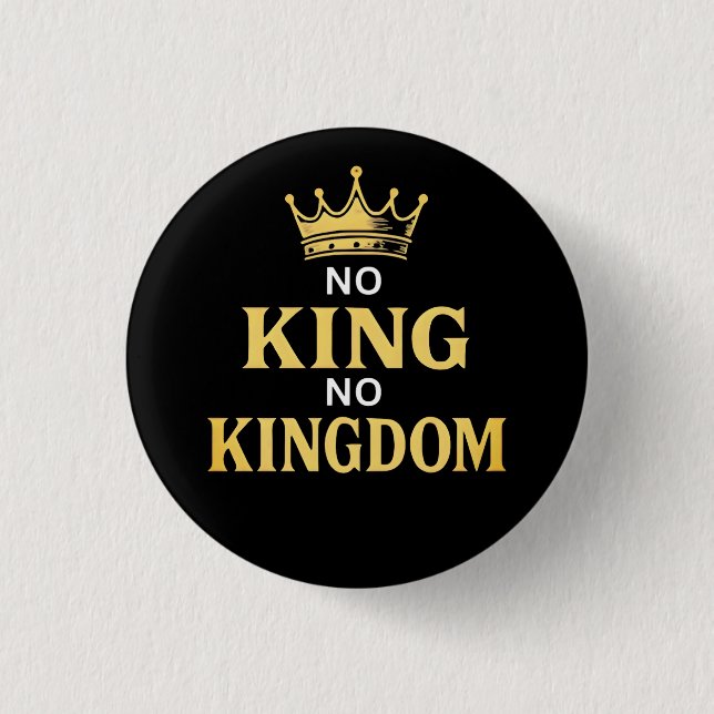 No Kings Protest Sign Vertical 2025 3 Cm Round Badge (Front)