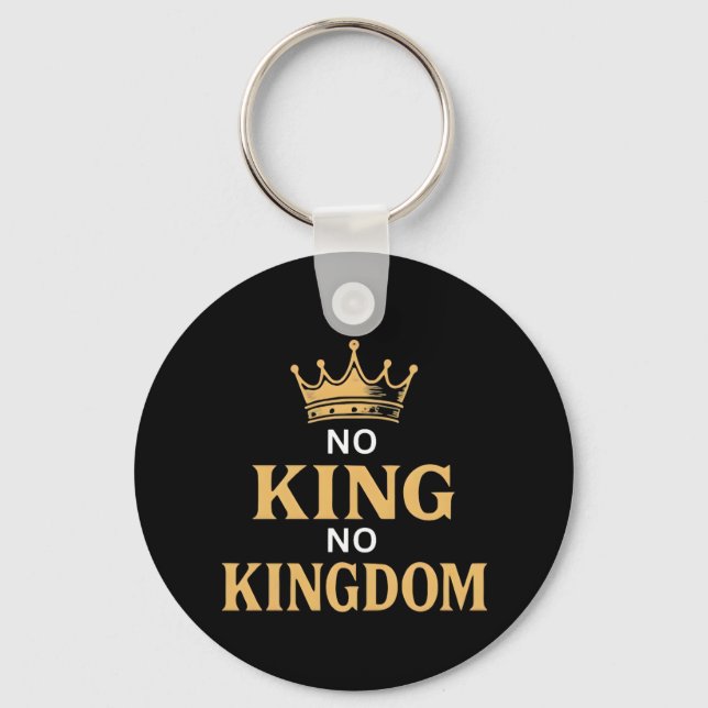No Kings Protest Sign Vertical 2025 Key Ring (Back)