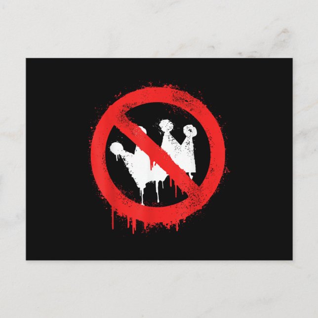 No Kings Protest Stop Sign Postcard (Front)