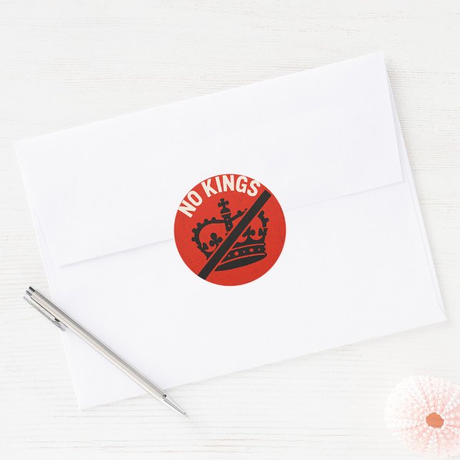 No Kings Protest Symbol Classic Round Sticker (Creator Uploaded)