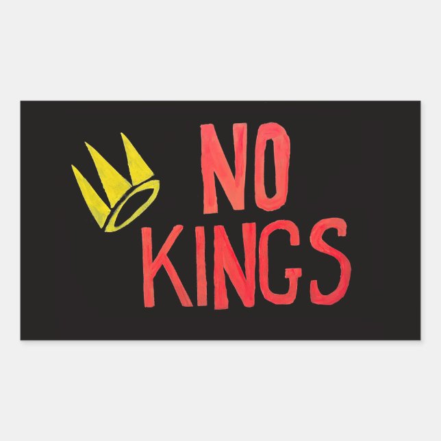 No Kings Proud to be An American Sign Rectangular Sticker (Front)