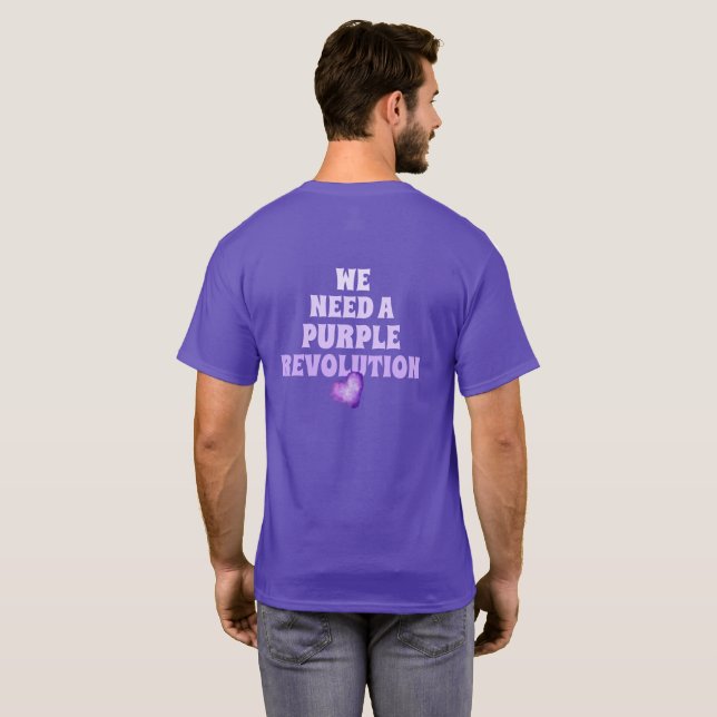 No Kings Purple Revolution Men's Basic T-Shirt (Back Full)