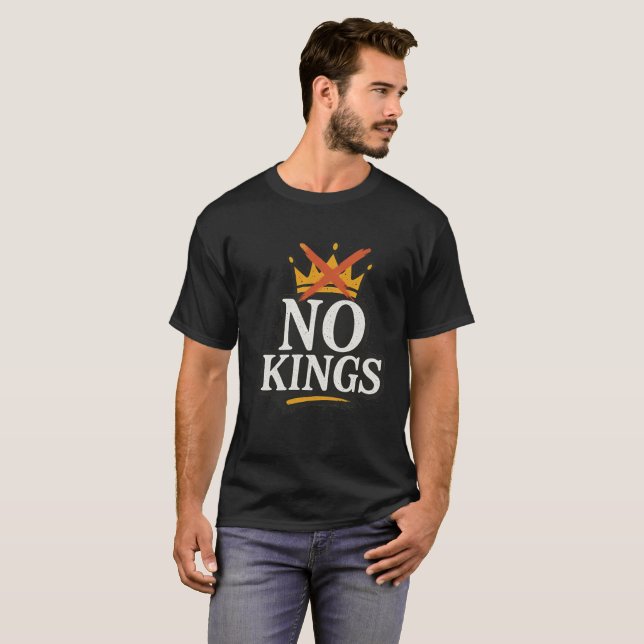 No Kings – Rebellious Minimalist Statement T-Shirt (Front Full)