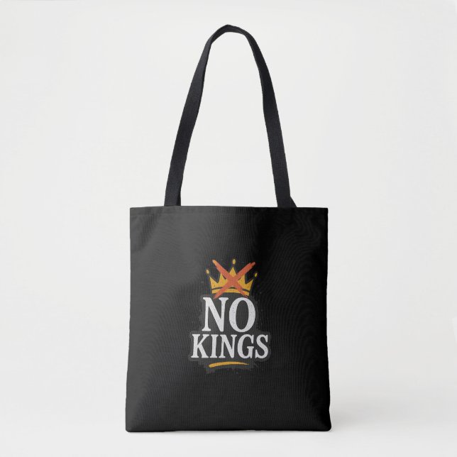 No Kings – Rebellious Minimalist Statement Tote Bag (Front)