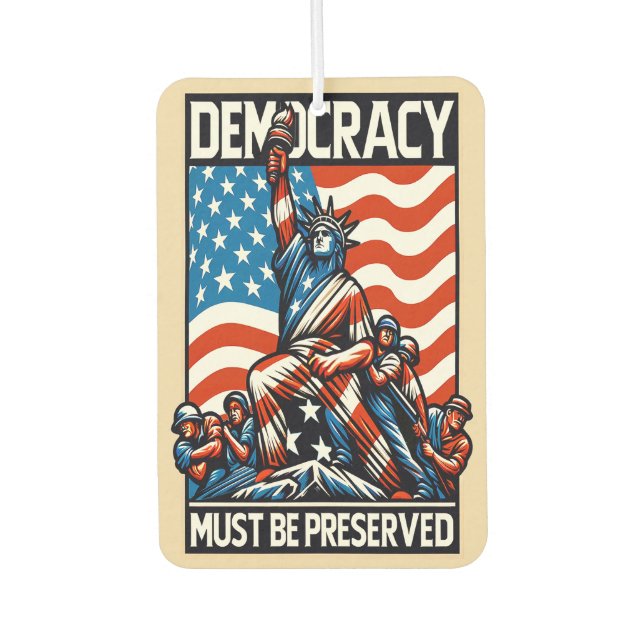 No Kings Save Democracy  Car Air Freshener (Front)