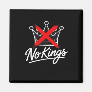 No Kings Simple Crown Artistic Design Magnet