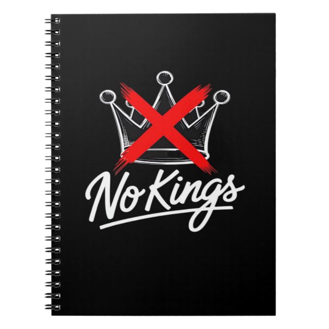 No Kings Simple Crown With Cross Artistic Design Notebook (Front)