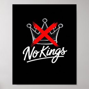 No Kings Simple Crown With Cross Artistic Design Poster