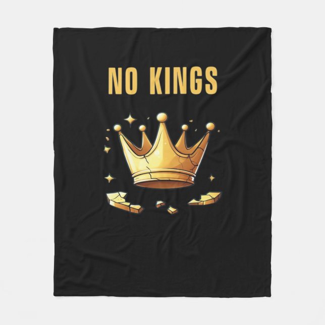 No Kings. Simple Yet Impactful Visual Of A Destroy Fleece Blanket (Front)