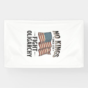 No Kings Since 1776 Fight Oligarchy Vintage Design Banner