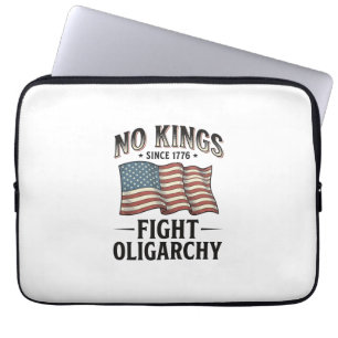 No Kings Since 1776 Fight Oligarchy Vintage Design Laptop Sleeve