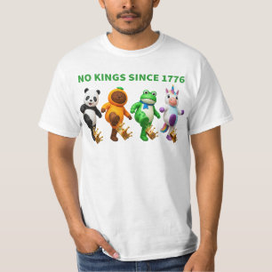 No Kings Since 1776 Funny Crown Kick fun Mascots T-Shirt