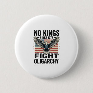 No Kings Since 1776 Patriotic Eagle Vintage Shirt 6 Cm Round Badge