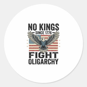 No Kings Since 1776 Patriotic Eagle Vintage Shirt Classic Round Sticker