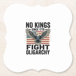 No Kings Since 1776 Patriotic Eagle Vintage Shirt Paper Coaster