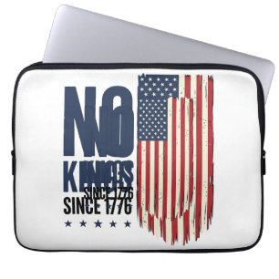 No Kings Since 1776 Patriotic Flag Shirt Design_1 Laptop Sleeve