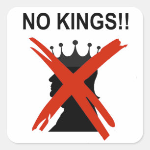 NO KINGS SQUARE STICKER