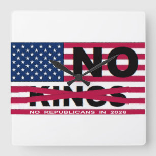 NO KINGS SQUARE WALL CLOCK