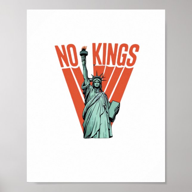 No Kings Statue Of  Protest  American Classic Poster (Front)