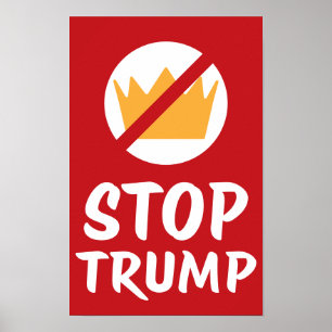 NO KINGS STOP TRUMP Anti-Trump   RED   Protest Poster