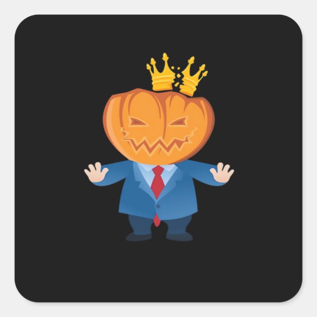 No Kings - Trumpkin Pumpkin Classic Square Sticker (Front)