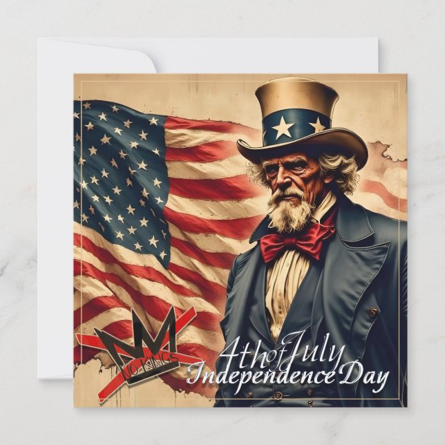 No Kings Uncle Sam Independence Day Art Card (Front)