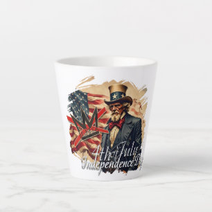 No Kings Uncle Sam Independence Day Art Latte Mug