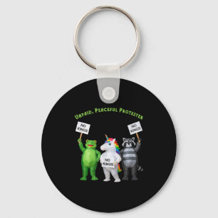 No Kings Unpaid Peaceful Protester Frog And Unicor Key Ring
